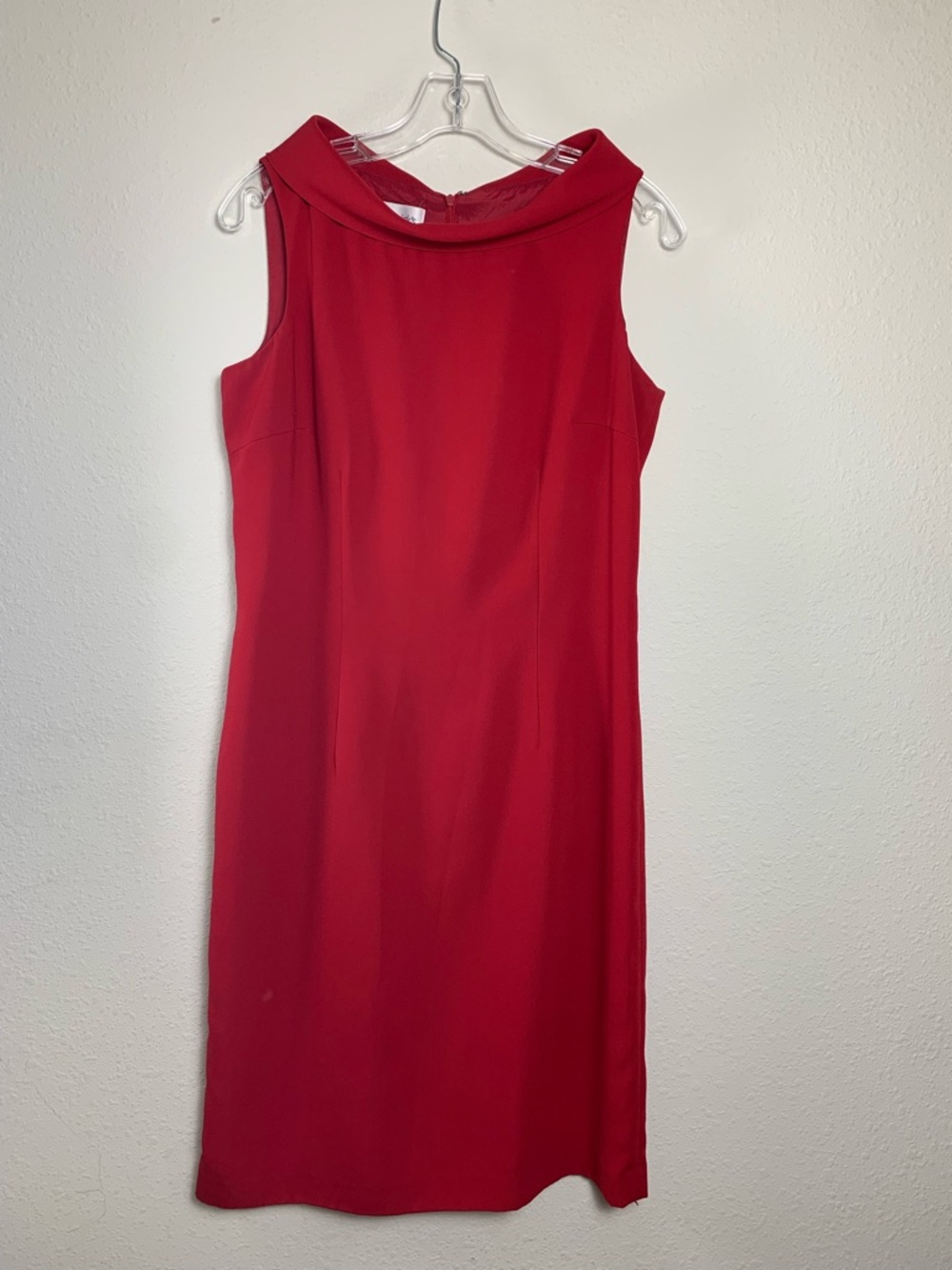 Chadwick’s Vibrant Red Cowl Neck Dress Bodycon 90s Vintage Size 8